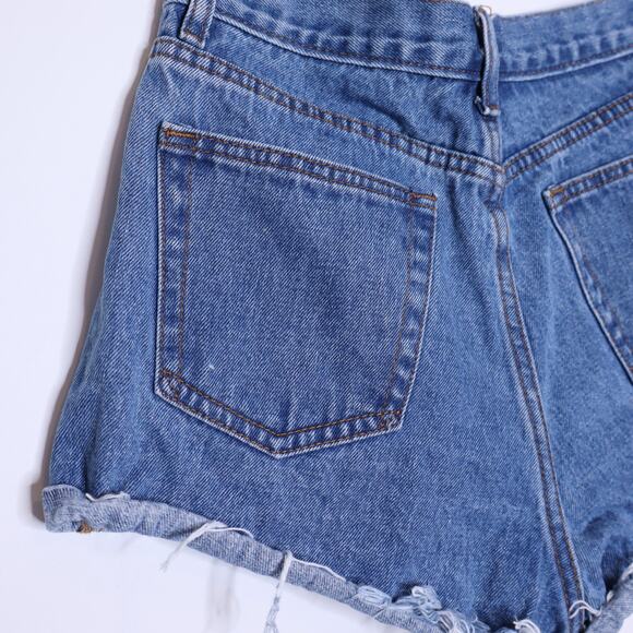 SUPERDOWN Kathleen Denim Shorts Stone Wash Blue High Rise Cut Off Women's 27 - Picture 9 of 13